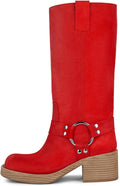 Women's Knee High Riding Boots Round Toe Block Heel - Chic