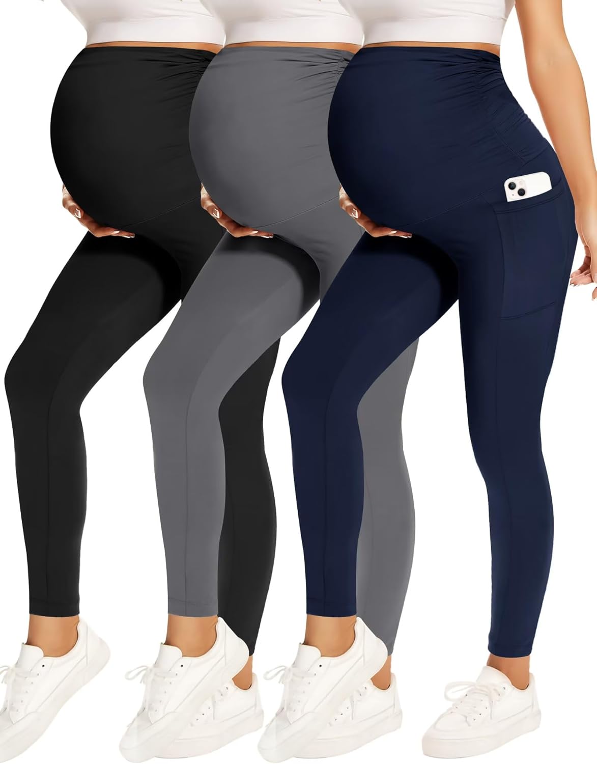 Fotociti Maternity Leggings With Pockets for Active Moms