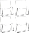 Acrylic Brochure Holder 8.5 x 11 in 4 Pack - Clear Desk Display