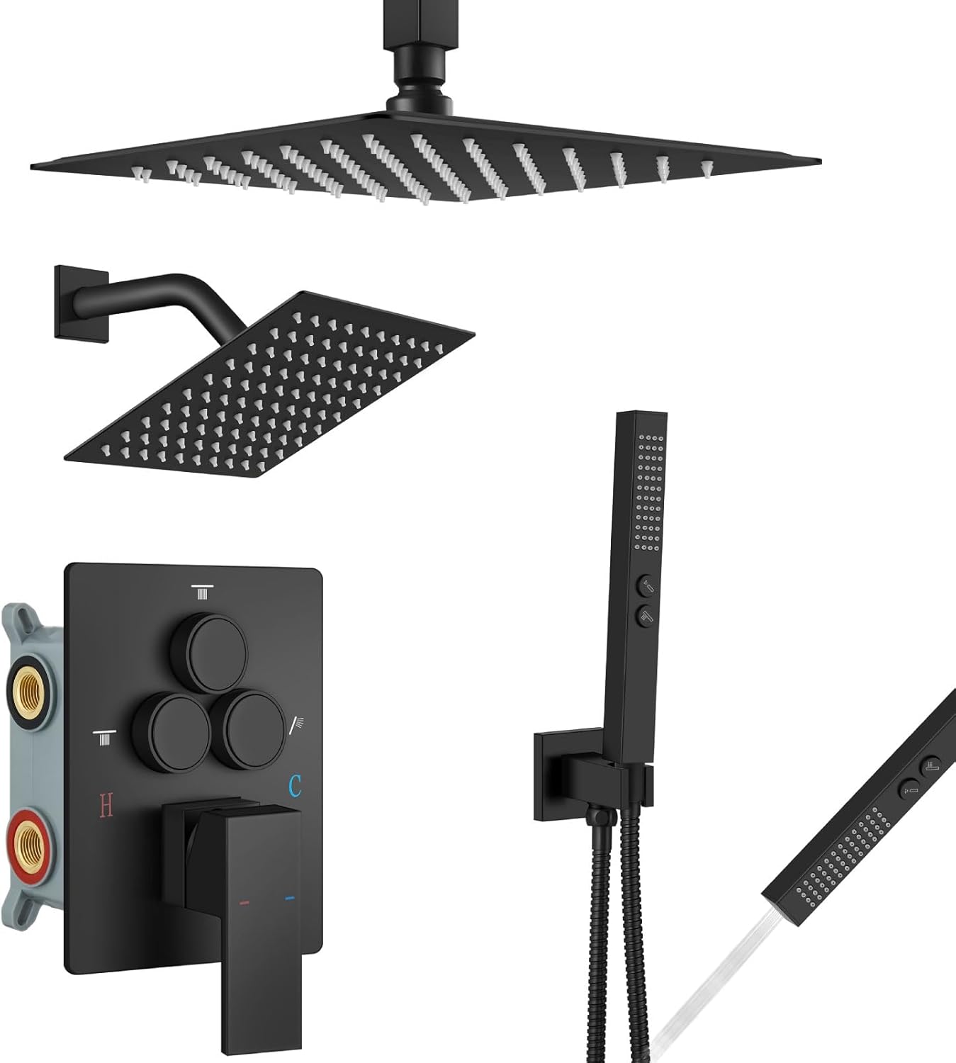 Aolemi Shower Faucet Set with Dual Shower Heads for Spa Experience
