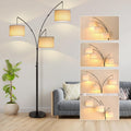 OUTON Arc Led Floor Lamp 3 Light Black - Adjustable Tall Arc Lamp