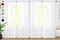SpaceDresser Sheer White Curtains 4 Panels 108 in Length - Light