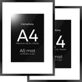 A4 Picture Frame Black - Matte Metal Wall and Tabletop Frame