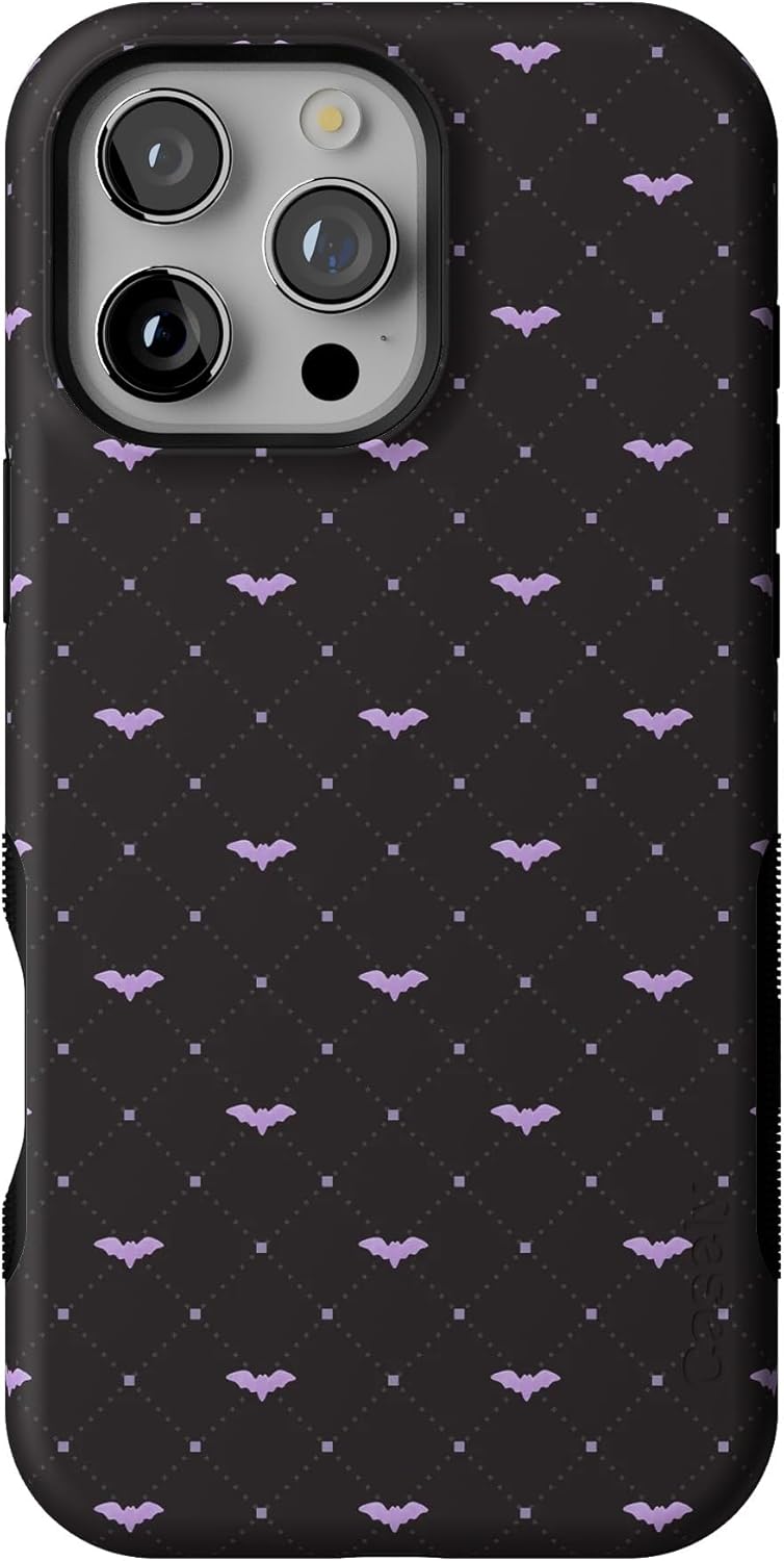 Casely iPhone 16 Pro Case - Bold Protection with Purple Bats