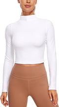CRZ YOGA Butterluxe Mock Neck Long Sleeve Shirt for Women