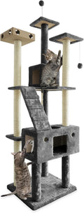 Tall Cat Tree Tower with Sisal Scratching Posts - Interactive Play