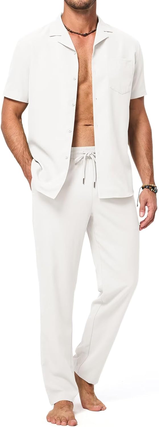 Men's Beach Outfit 2 Piece Casual Set for Summer Fun