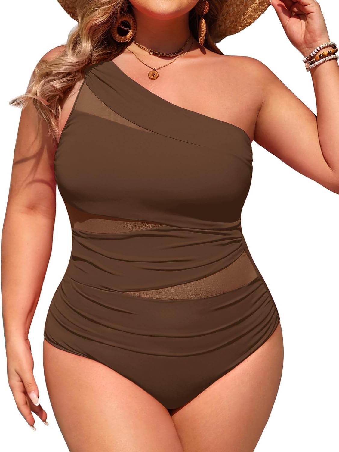 Aqua Eve Plus Size One Piece Swimsuit for Tummy Control