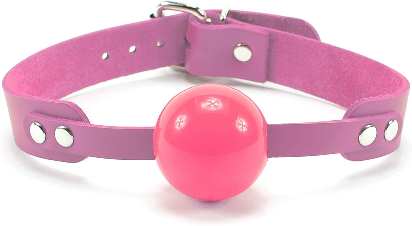 Aurora Silicone Mouth Ball with Genuine Leather Strap for Comfort