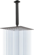 NearMoon Rain Shower Head With Arm Ceiling Mount - 8 in Matte Black