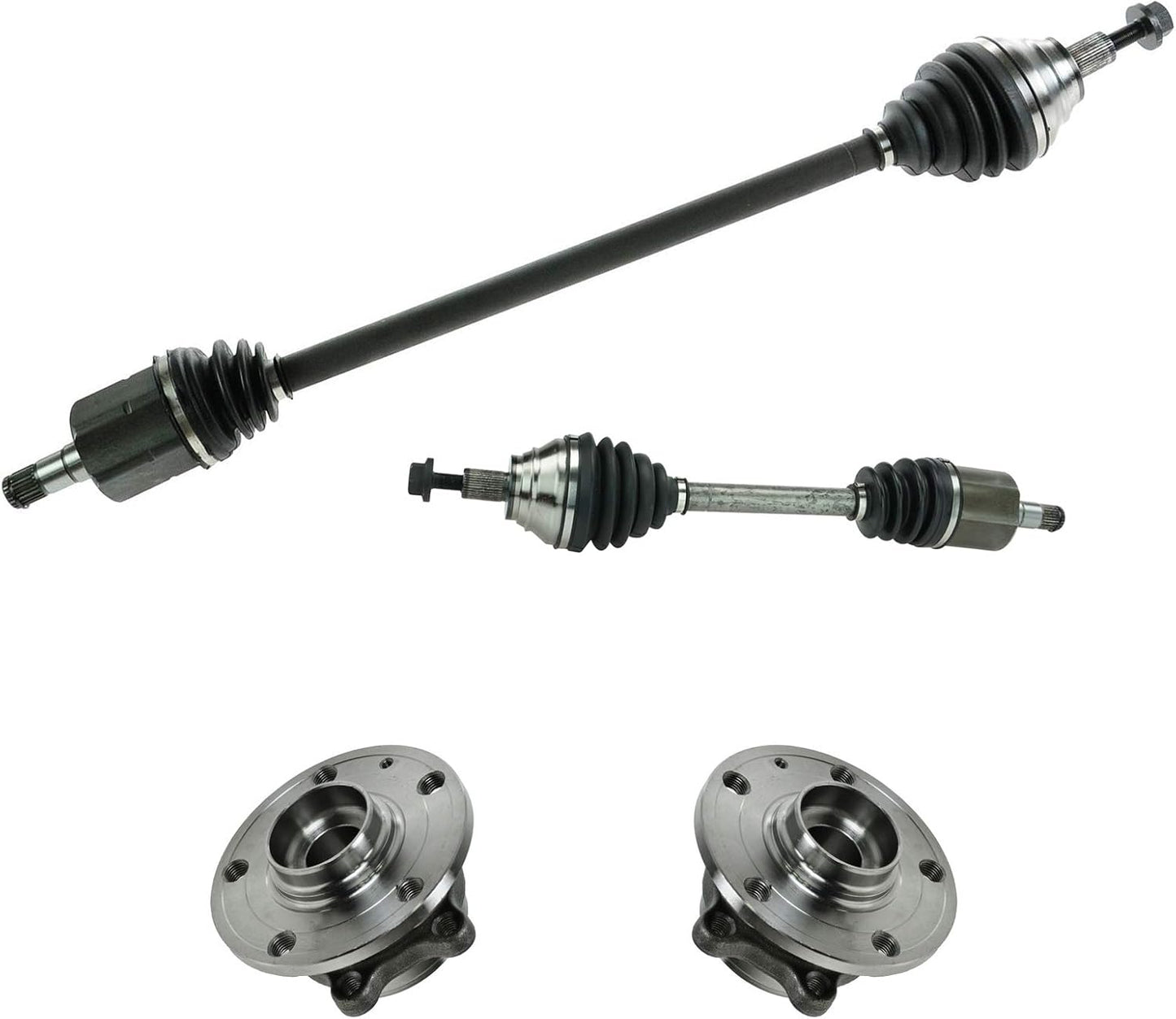 TRQ Front Drivetrain Kit CV Axle Shaft Assembly for VW Models