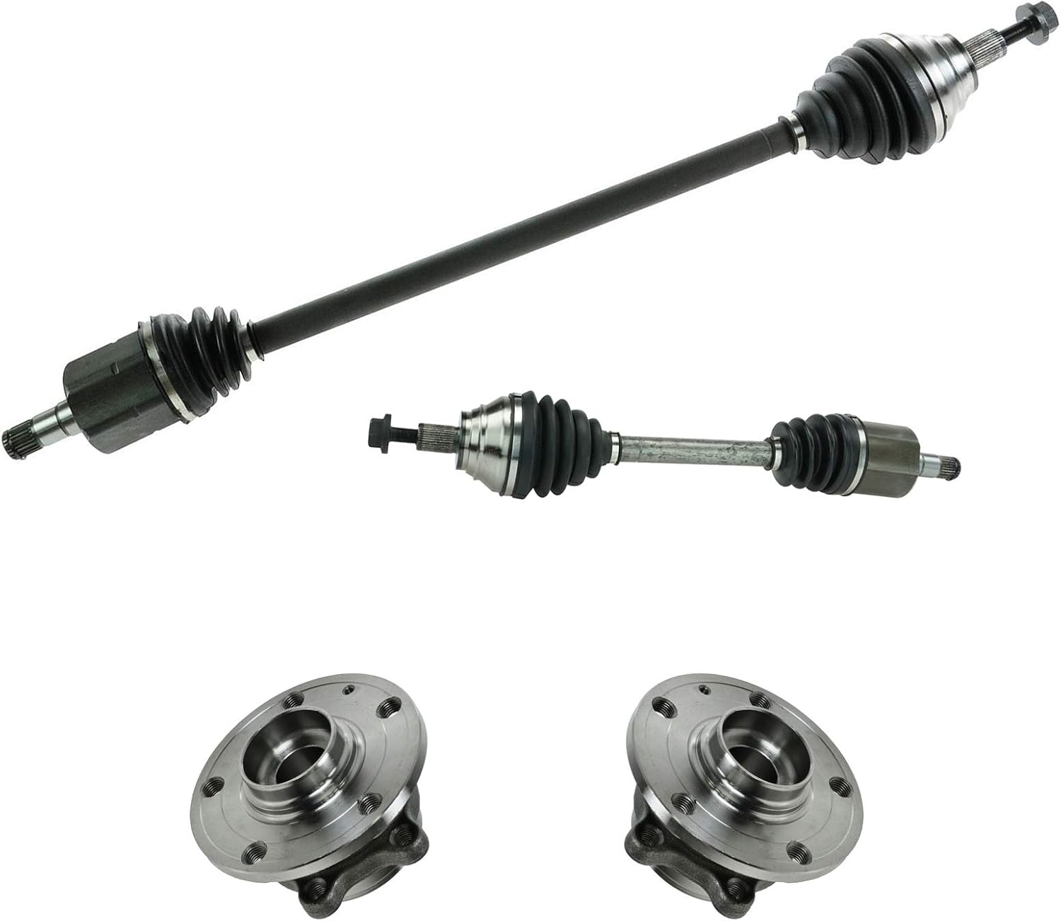 TRQ Front Drivetrain Kit CV Axle Shaft Assembly for VW Models