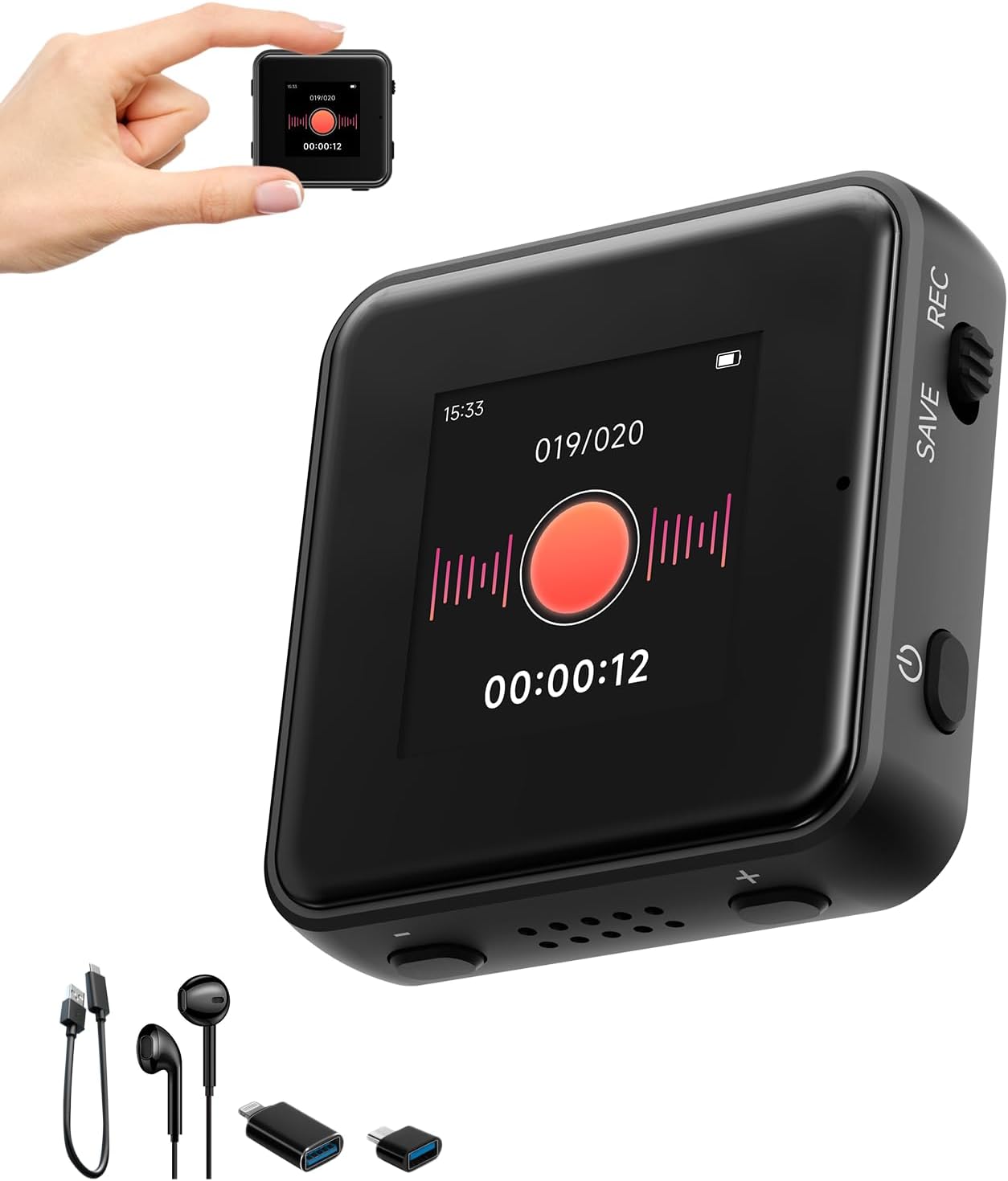 128GB Digital Voice Recorder with Playback for Meetings & Lectures