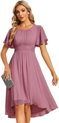 Ever-Pretty Chiffon Empire Waist Midi Dress - Elegant Wedding Guest up