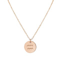 Jewelry Rose Gold Aquarius Necklace 16ft + 2ft Extender - Zodiac Charm