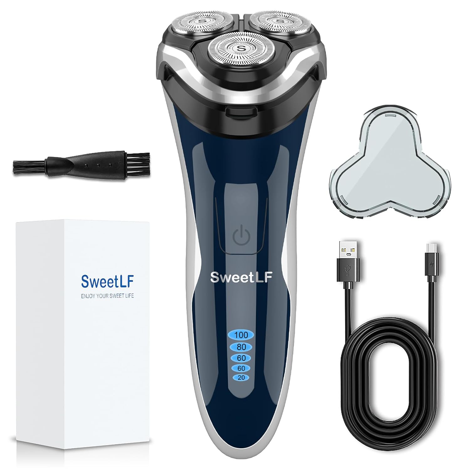 Electric Razor for Men with 3D Floating Heads and Waterproof Design