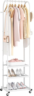 Heavy Duty Clothing Rack with Wheels - 71.8in Modern Garment Rack