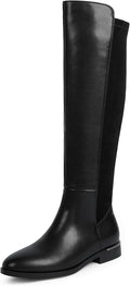 Knee High Boots Women Flat Rounded Toe Stretchy Side (Style L4TT)
