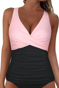 Underwire Tankini Top Twist V Neck Push Up Swim Top - Supportive Fit