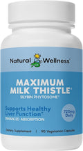 Natural Wellness Maximum Milk Thistle 720mg Daily Dose - Potent Liver