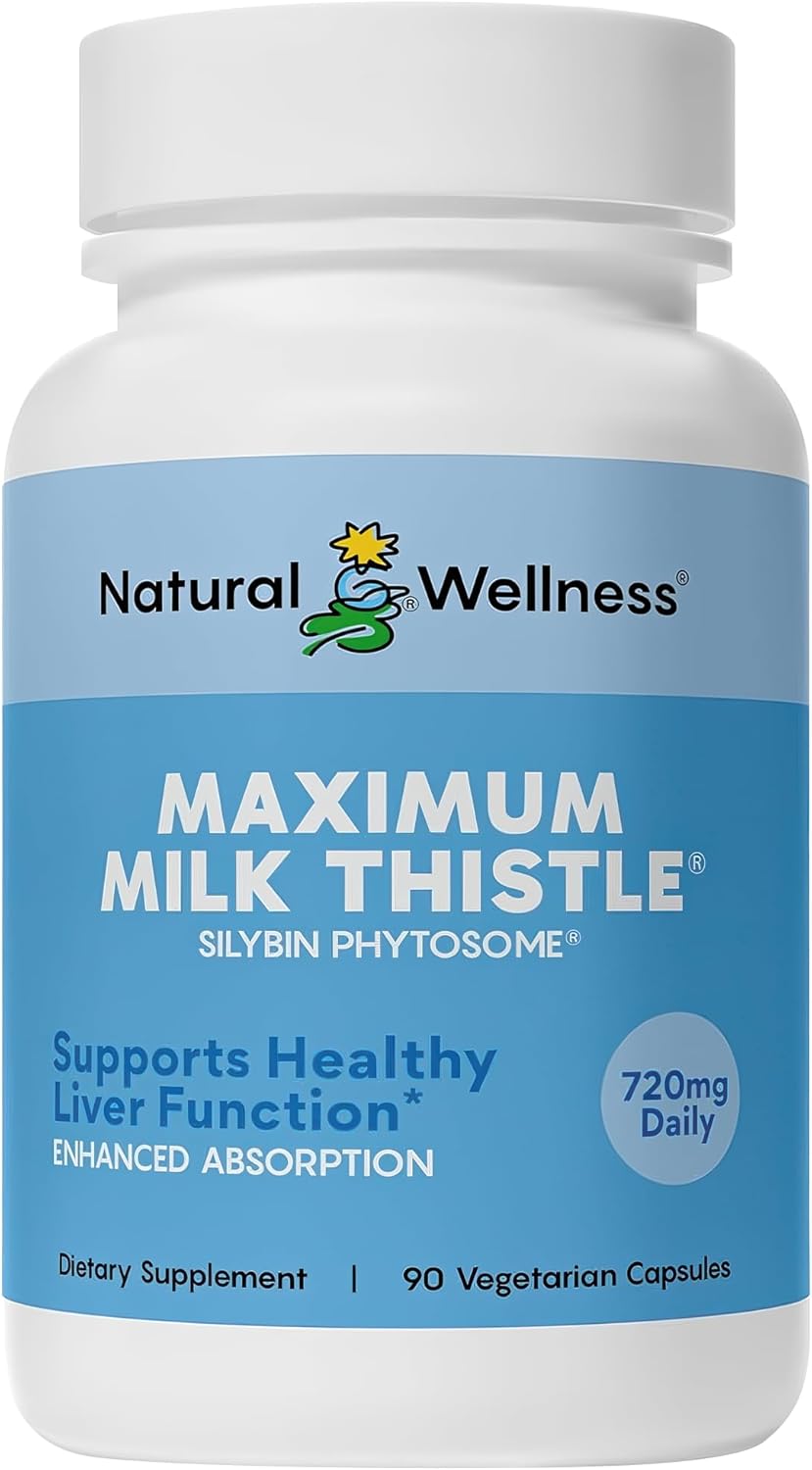 Natural Wellness Maximum Milk Thistle for Liver Detox & Repair