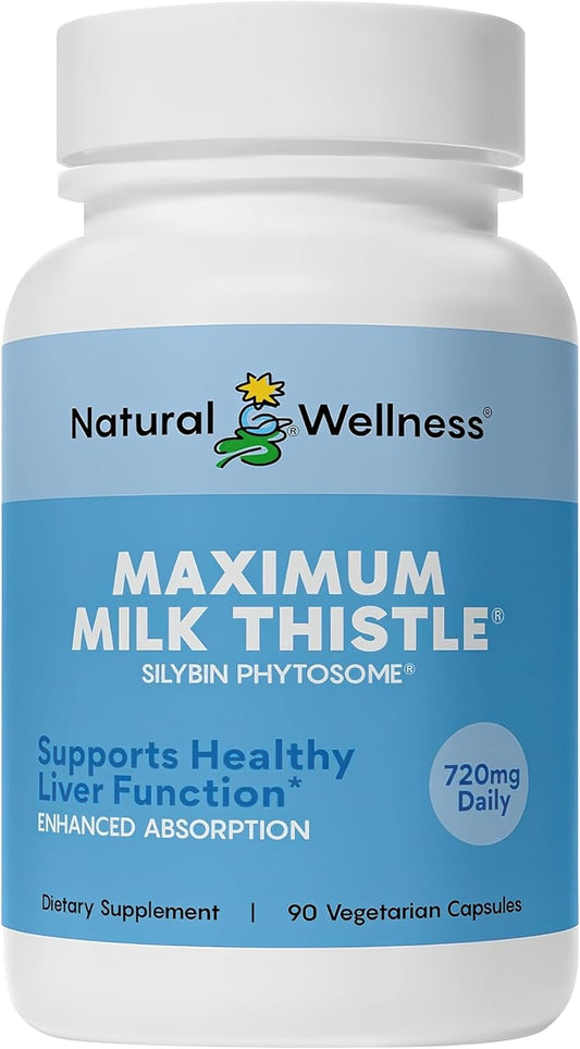 Natural Wellness Maximum Milk Thistle for Liver Detox & Repair