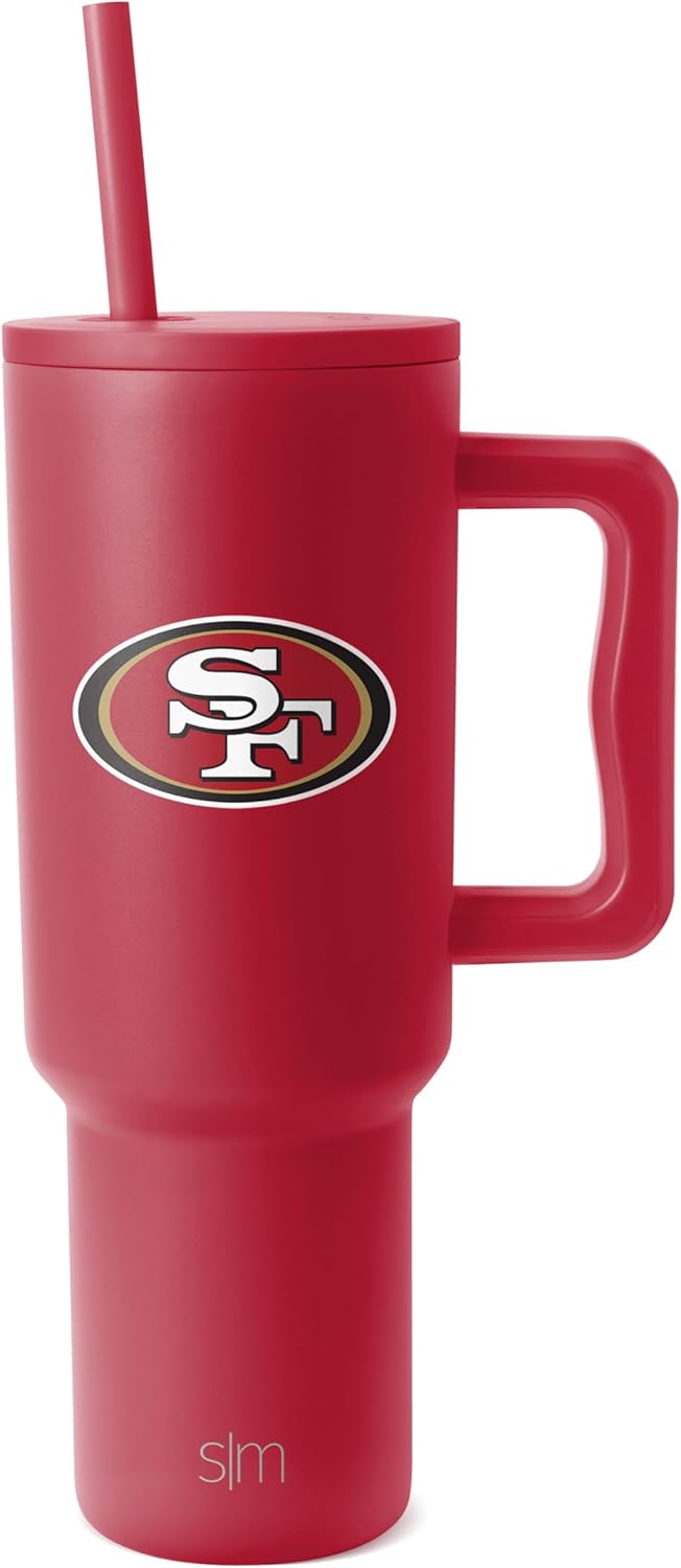 NFL 40oz Tumbler with Handle and Straw Lid for 49ers Fans