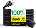 14/3 SJTW Outdoor Extension Cord 100 ft - Heavy Duty Contractor Grade