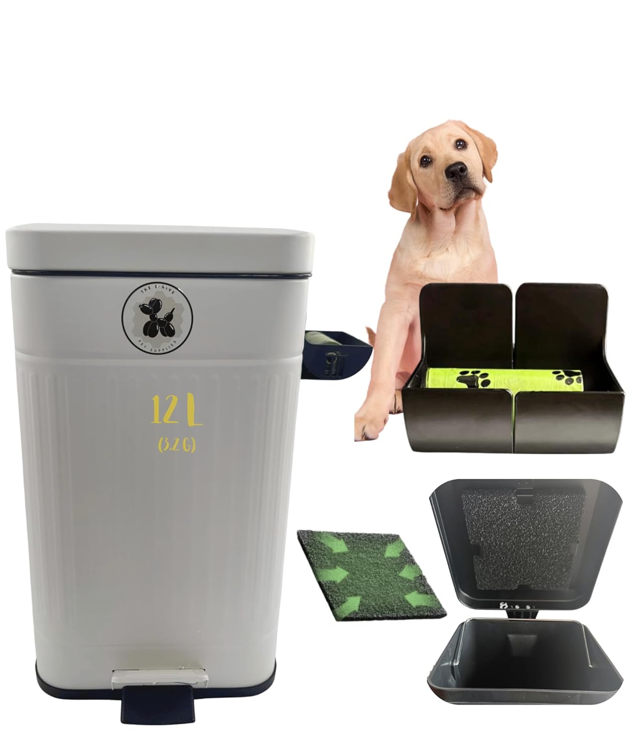 Dog Poop Trash Can with Odor Control for Outdoor Use