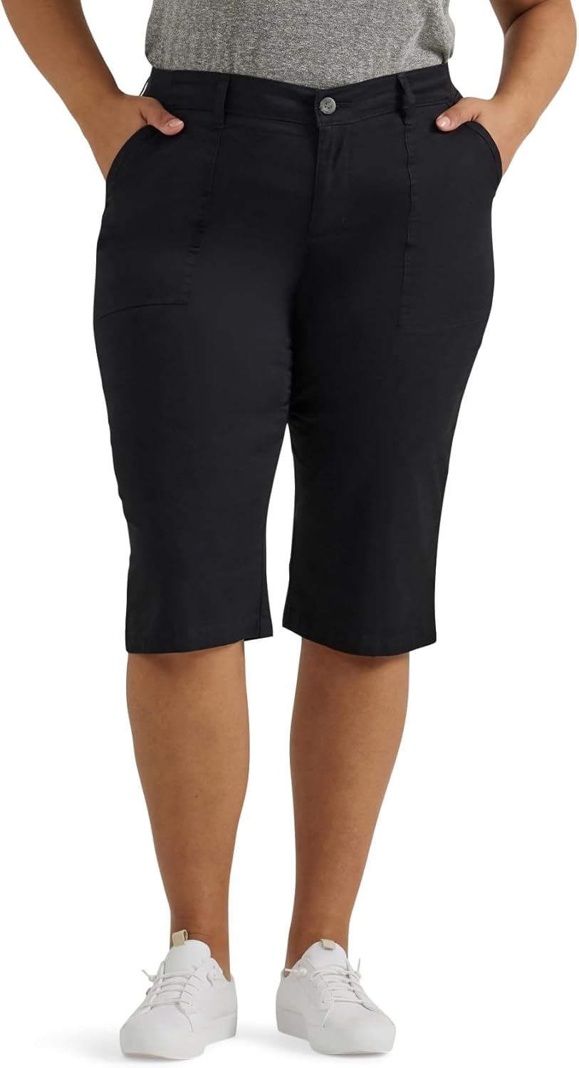 Lee Womens Plus Size Ultra Lux Comfort Flex-to-Go Capri Pants