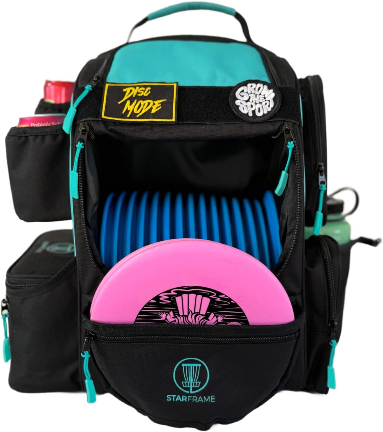 Ultimate Disc Golf Bag: 3-Can Cooler, Huge Storage, STAR FRAME