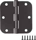 3.5 in x 3.5 in Interior Door Hinges 12-Pack - Matte Black heavy duty