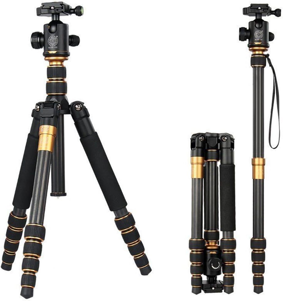Q666C Portable Traveling Carbon Fiber Tripod for Digital Cameras