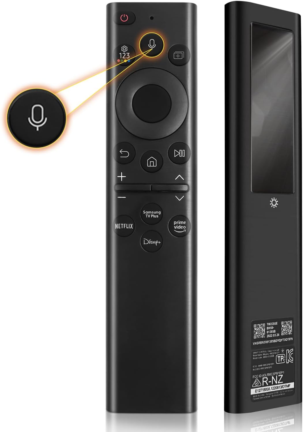 Rechargeable Solar Neo QLED Remote for Samsung TV by Qabeetop