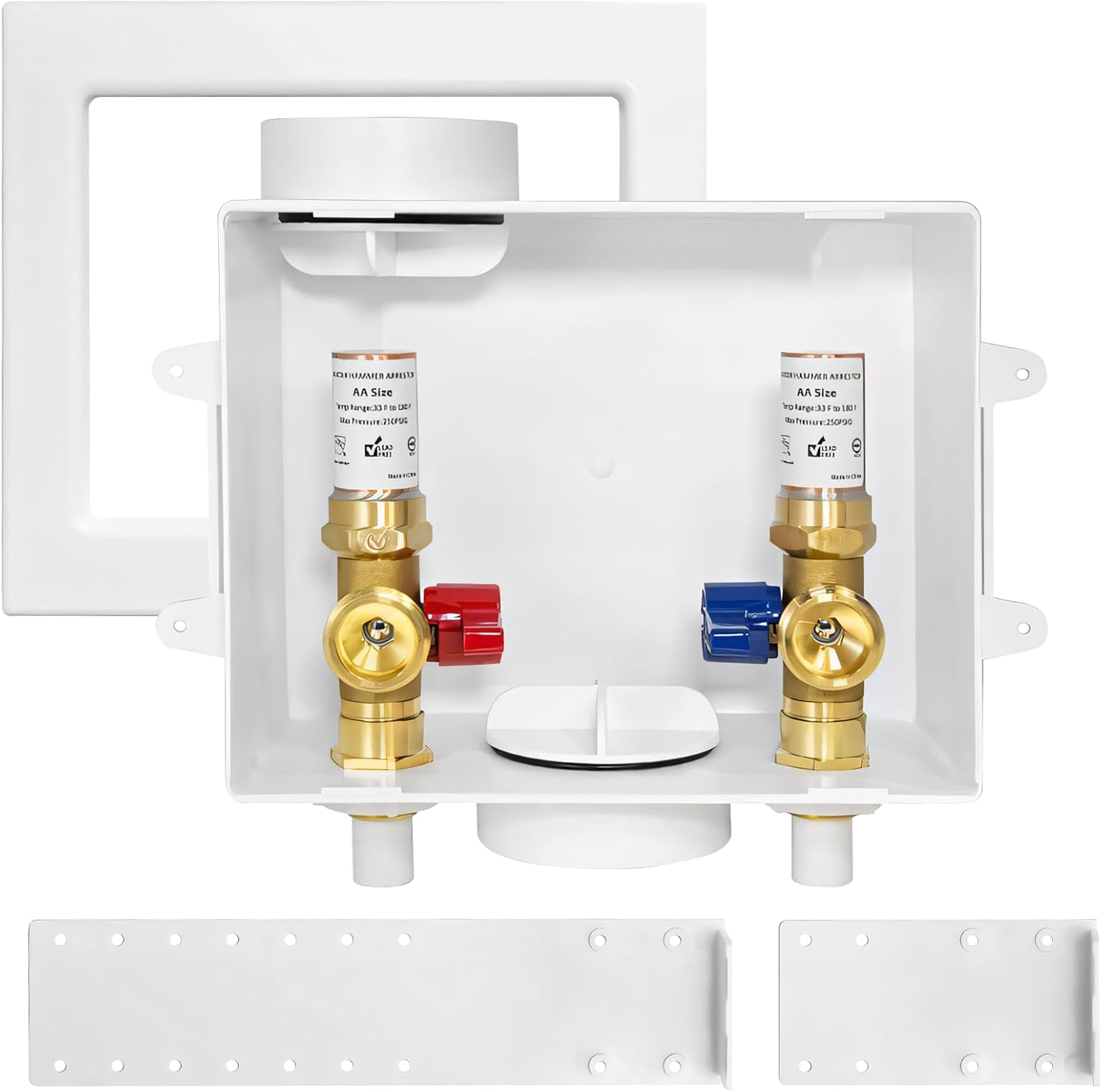 HeSun Washing Machine Outlet Box with Copper Water Hammer Arrestor