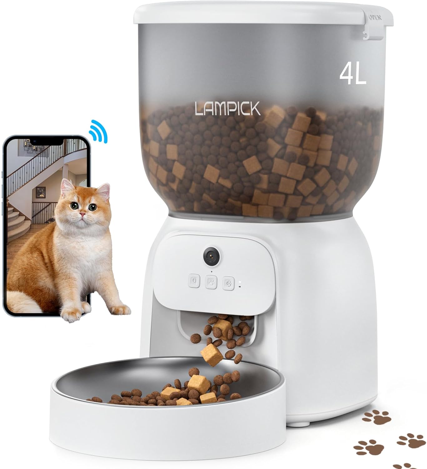 Smart Pet Feeder with Camera & Audio for You & Your Cat