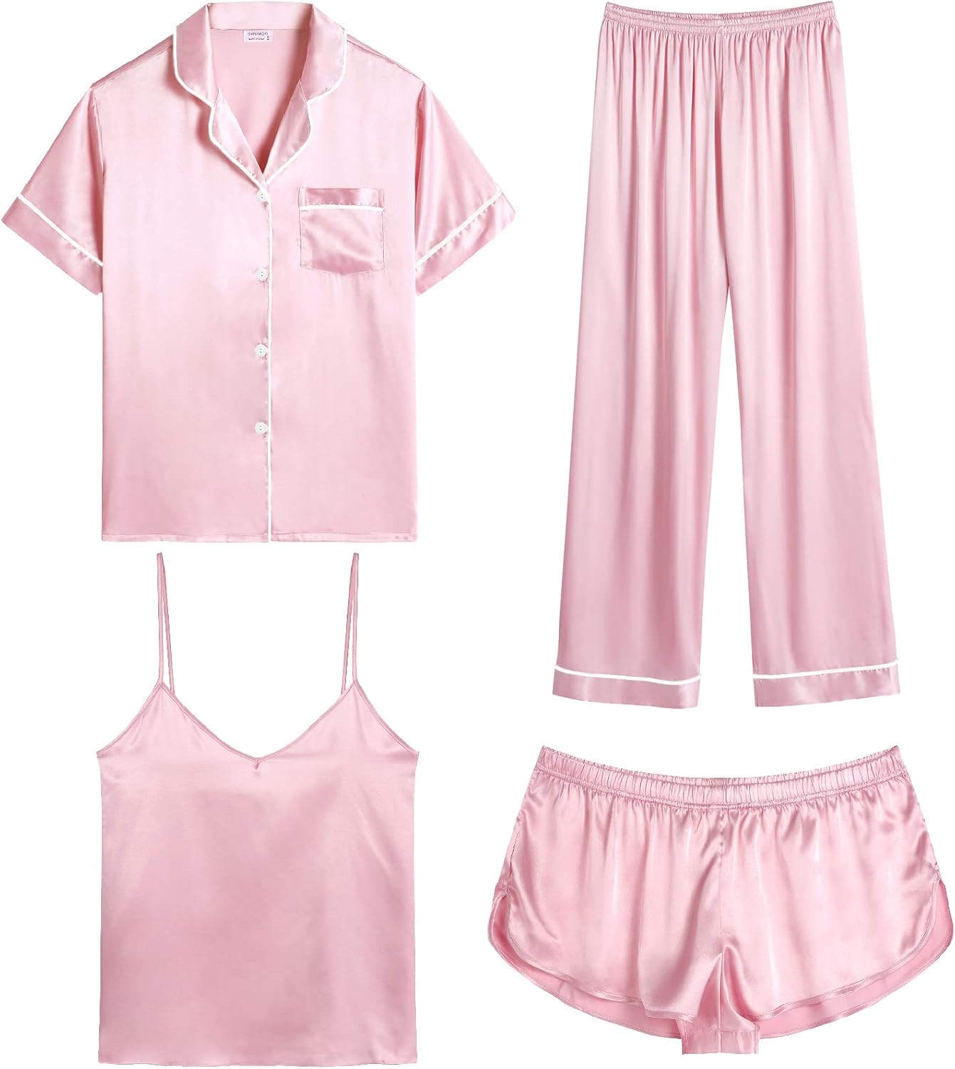 Luxurious SWOMOG Womens Silk Satin Pajamas Sets for Comfort