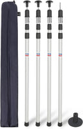 Aluminum Adjustable Camping Tarp Poles Set of 4 - Lightweight Shelter
