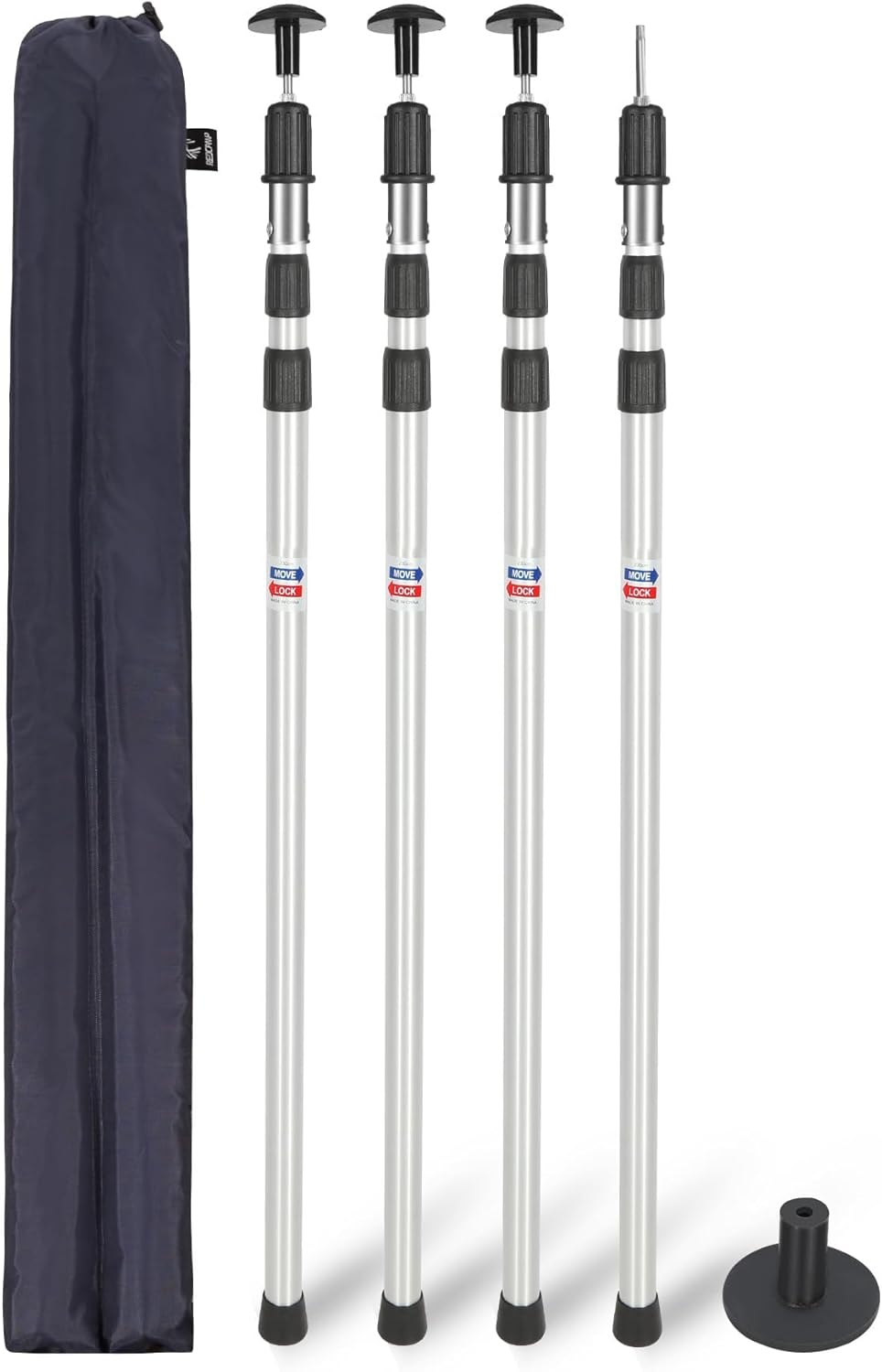 Adjustable Camping Tarp Poles for Shelter and Awning Use