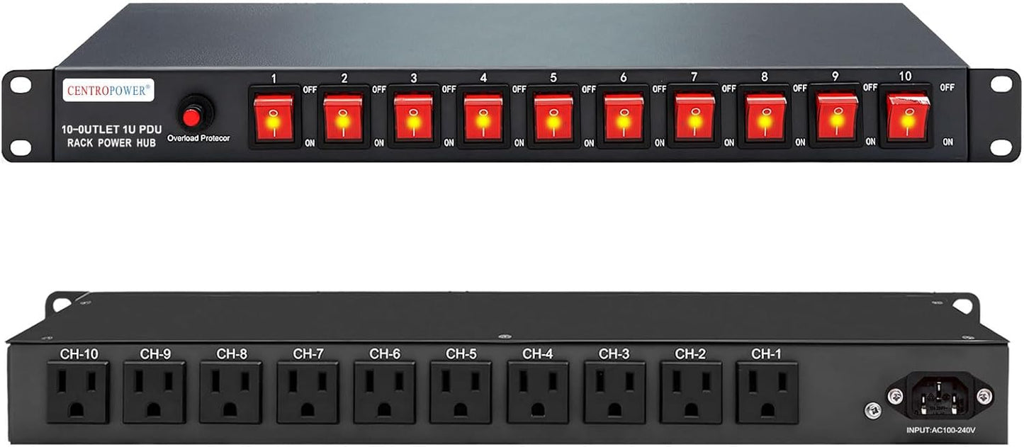 10 Outlet Surge Protector PDU by CENTROPOWER