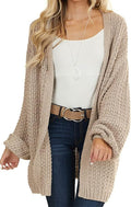 Maroway Womens Cardigan Solid Color Long Sleeve Open Front
