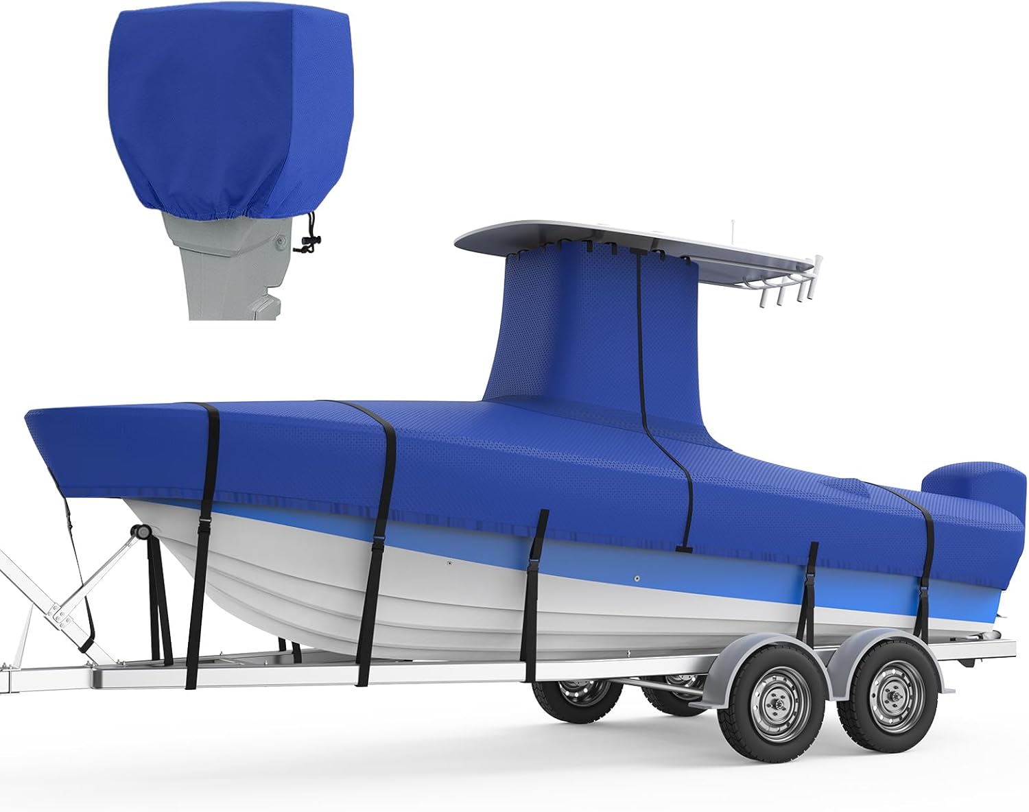 RVMasking 1200D T-Top Boat Cover for Center Console Boats