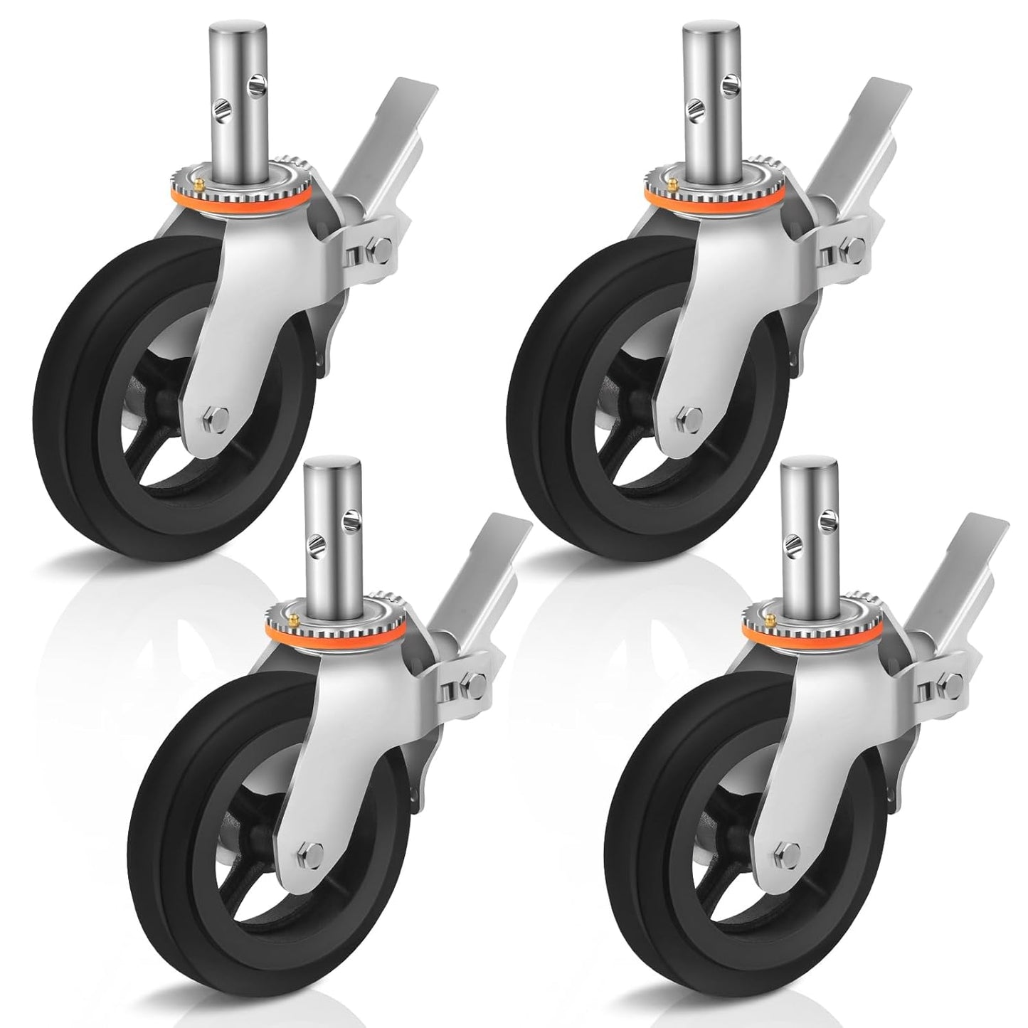 8 inches Scaffolding Wheels with Dual Locking Brakes for Stability