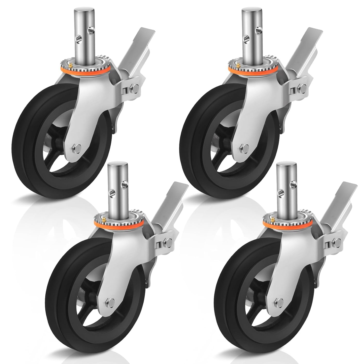 8 inches Scaffolding Wheels with Dual Locking Brakes for Stability