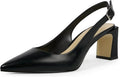 Womens Pumps Pointed Closed Toe Chunky Heel Slingback (Style 1CFX)