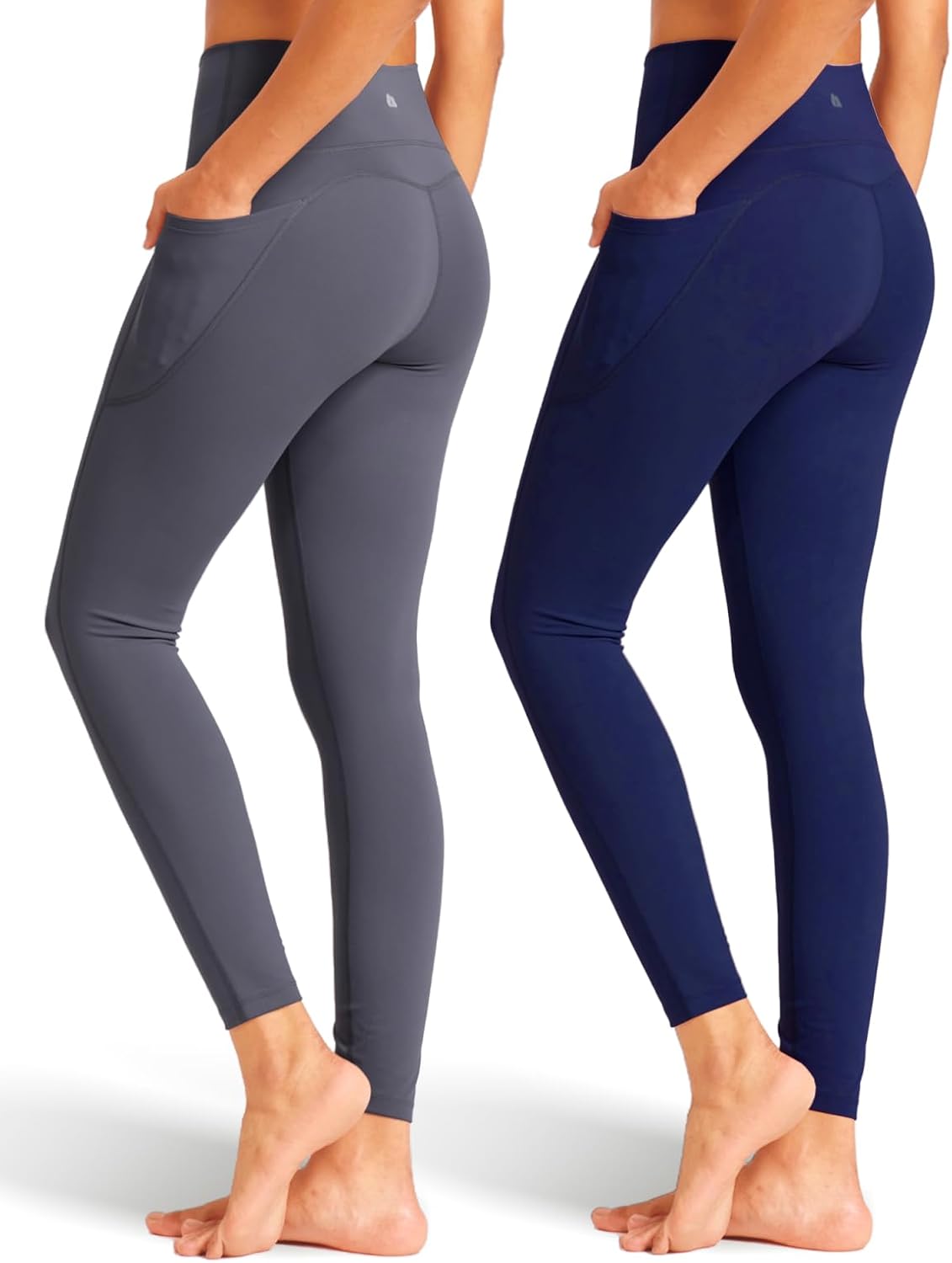 Tummy Control Yoga Leggings with Pockets - 2 Pack