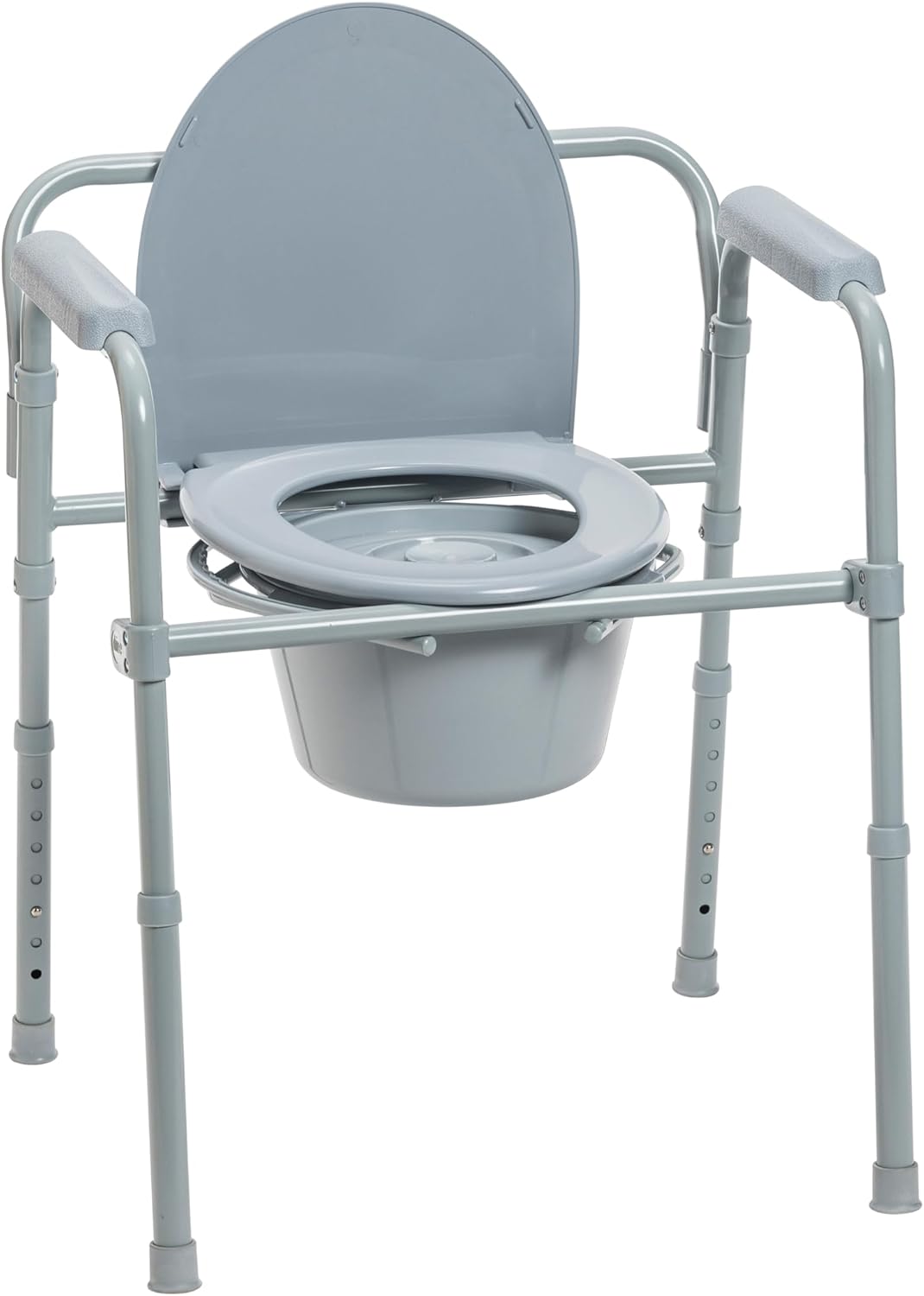 Portable Steel Commode Chair - Supports Up To 350 lbs!