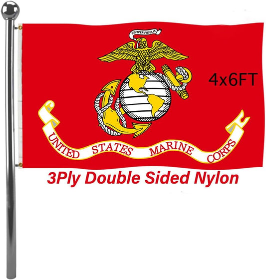 Durable 4x6 US Marine Corps Flag for Outdoor Use - Heavy Duty