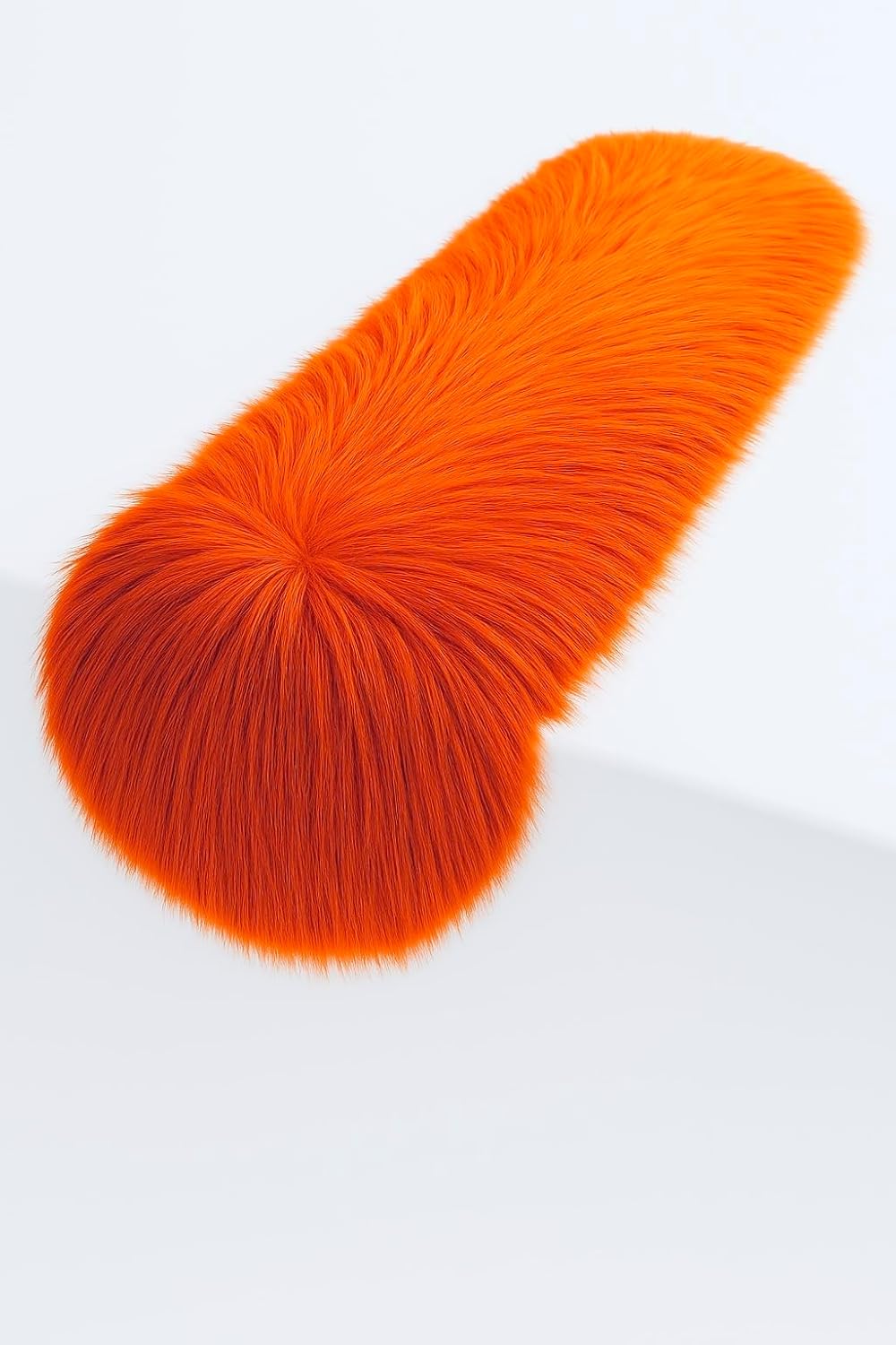 Luxurious Orange Faux Fur Table Runner for Holiday Decor