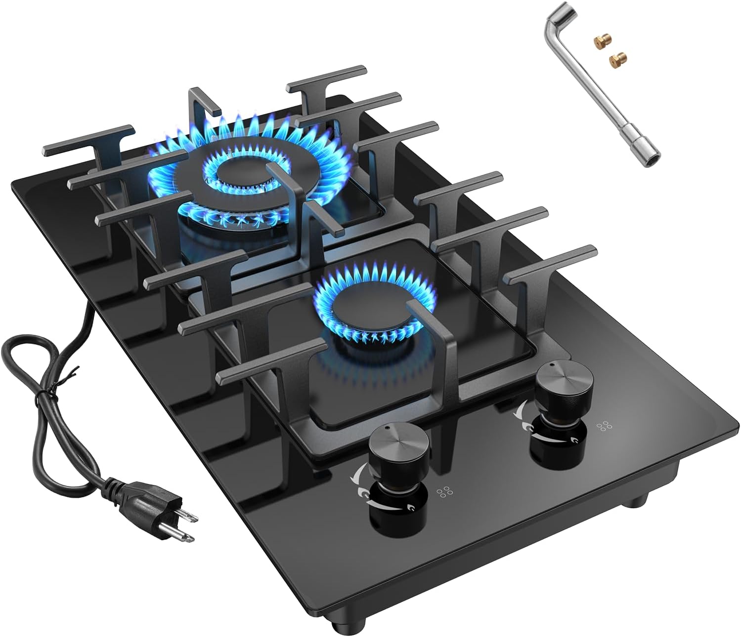 2 Burner Gas Stove Cooktop with Thermocouple Protection and Safety